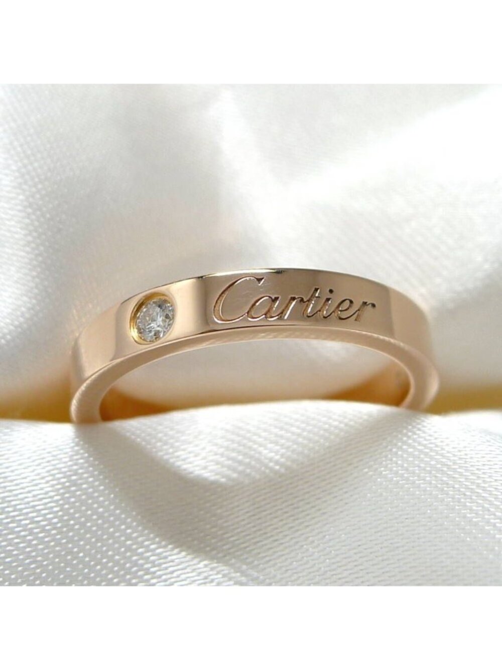 Cartier Engraved Wedding Ring Pink Gold